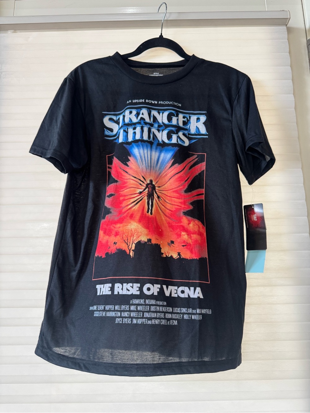 Black Stranger Things 'The Rise of Vecna' Short Sleeve Graphic Tee